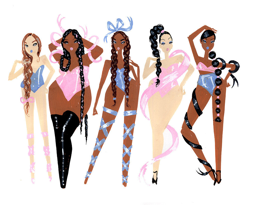 "Braids & Ribbons" Art Print